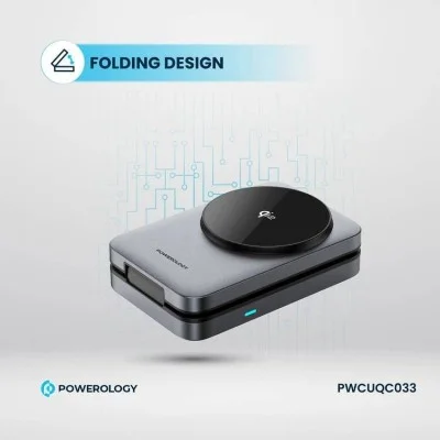 Charging Station 3 In 1 Foldable Wireless Powerology - Black